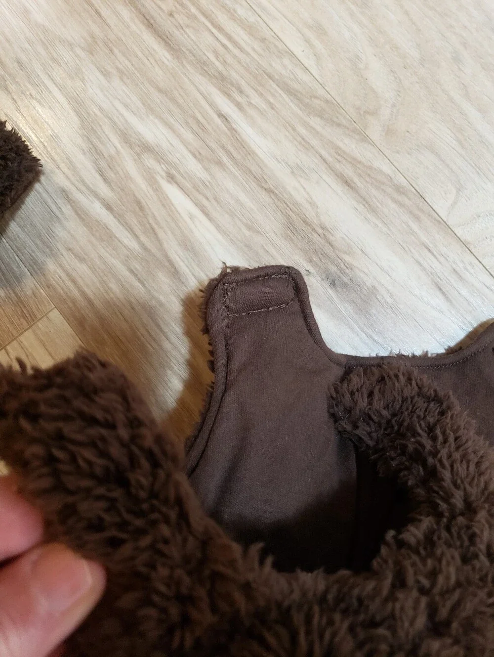 Brown Plush Fluffy Easy On Monkey Body Costume Matching Hat And Slippers 6-18 M